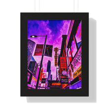 Load image into Gallery viewer, Vaporwave Cyberpunk Aesthetic - Ed Mirvish Theatre - Downtown Toronto Art Print | Framed Vertical Poster
