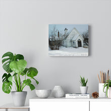 Load image into Gallery viewer, Old Country Church - Abandoned Church - Winter Scene Oil Sketch | Canvas Gallery Wraps
