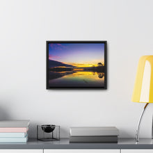 Load image into Gallery viewer, Northern Sunrise Photography - Canadian Lake Warm Coffee Morning - Photographic Art - Oil Sketch on Wood Canvas - Gallery Canvas Wraps, Horizontal Frame
