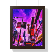 Load image into Gallery viewer, Vaporwave Cyberpunk Aesthetic - Ed Mirvish Theatre - Downtown Toronto Art Print | Framed Vertical Poster
