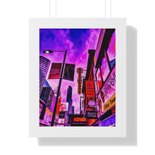 Load image into Gallery viewer, Vaporwave Cyberpunk Aesthetic - Ed Mirvish Theatre - Downtown Toronto Art Print | Framed Vertical Poster
