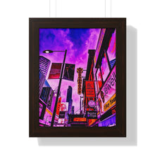 Load image into Gallery viewer, Vaporwave Cyberpunk Aesthetic - Ed Mirvish Theatre - Downtown Toronto Art Print | Framed Vertical Poster
