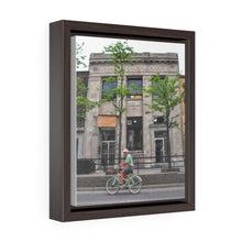 Load image into Gallery viewer, Main Street Small Town - Urban Art Scene - Oil Sketch on Canvas | Vertical Framed Premium Gallery Wrap Canvas
