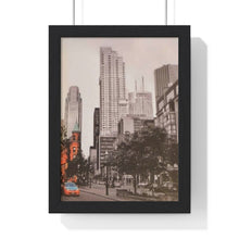 Load image into Gallery viewer, Gooderham Building Taxi Toronto - Toronto Photo Art - Old Toronto - Contrast Photo Art | Premium Framed Vertical Poster
