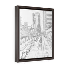 Load image into Gallery viewer, Toronto Street Car - Toronto Urban Scene - Toronto Photo Art - Old Toronto - Pencil Sketch | Vertical Framed Premium Gallery Wrap Canvas
