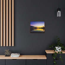 Load image into Gallery viewer, Northern Sunrise Photography - Canadian Lake Warm Coffee Morning - Photographic Art - Oil Sketch on Wood Canvas - Gallery Canvas Wraps, Horizontal Frame
