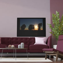 Load image into Gallery viewer, 3 Trees Sunset - Sunset Photography - Wall and Lobby Art - Artwork - Photographic Print - Framed Poster, Horizontal
