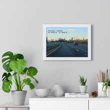 Load image into Gallery viewer, Toronto Skyline Photograhy - Latitude and Longitude Piece - Framed Wall Art | Premium Framed Horizontal Poster
