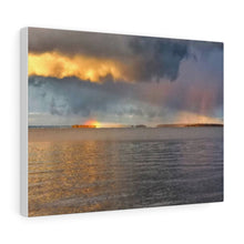 Load image into Gallery viewer, Rainbow Sunrise Sunset - Lake Nipissing - Northern Canadian Lake Scene - Oil Sketch on Canvas |  Gallery Wraps
