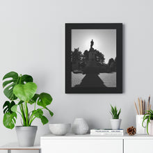 Load image into Gallery viewer, Cenotaph Sunlight Honor - Sunrise Photography and Art - Black and White Photo - Framed Vertical Poster
