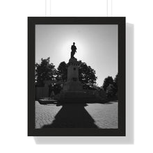 Load image into Gallery viewer, Cenotaph Sunlight Honor - Sunrise Photography and Art - Black and White Photo - Framed Vertical Poster
