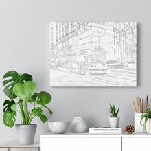 Load image into Gallery viewer, TTC Streetcar - Old Toronto - Toronto Urban Scene - Pencil Sketch Art | Canvas Gallery Wraps
