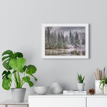 Load image into Gallery viewer, Nature Scene - First Snowfall and Ducks - Canadian Wilderness | Premium Framed Horizontal Poster
