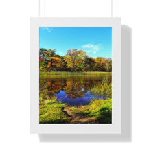 Load image into Gallery viewer, Yellow Autumn Leaves - Fallen Leaves - Autumn Photography Scene | Framed Vertical Poster
