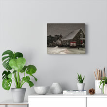 Load image into Gallery viewer, Quaint Nordic Church - Snowy Winter Night - Small Town Canadiana | Canvas Gallery Wraps
