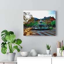 Load image into Gallery viewer, Berczy Park Toronto - European Style Urban Scene - Old Architecture - Oil Sketch on Canvas | Canvas Gallery Wraps
