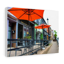 Load image into Gallery viewer, Small Town Cafe Scene - European Style Urbanity - Cafe Society - Oil Sketch on Canvas | Canvas Gallery Wraps
