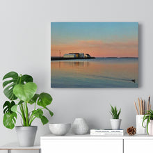 Load image into Gallery viewer, Rustic Nordic Scene - Calm Waters Sunrise - Nature Photography - Oil Sketch on Canvas | Canvas Gallery Wraps
