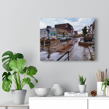 Load image into Gallery viewer, Quaint Small Town Main Street - Rainy Day Old Buildings - Oil Sketch on Canvas | Canvas Gallery Wraps
