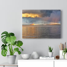 Load image into Gallery viewer, Rainbow Sunrise Sunset - Lake Nipissing - Northern Canadian Lake Scene - Oil Sketch on Canvas |  Gallery Wraps
