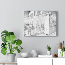 Load image into Gallery viewer, Pencil Sketch on Canvas - Swanky Taphouse Sketch - Black and White - Urbanity  | Canvas Gallery Wraps
