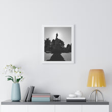 Load image into Gallery viewer, Cenotaph Sunlight Honor - Sunrise Photography and Art - Black and White Photo - Framed Vertical Poster
