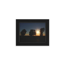 Load image into Gallery viewer, 3 Trees Sunset - Sunset Photography - Wall and Lobby Art - Artwork - Photographic Print - Framed Poster, Horizontal
